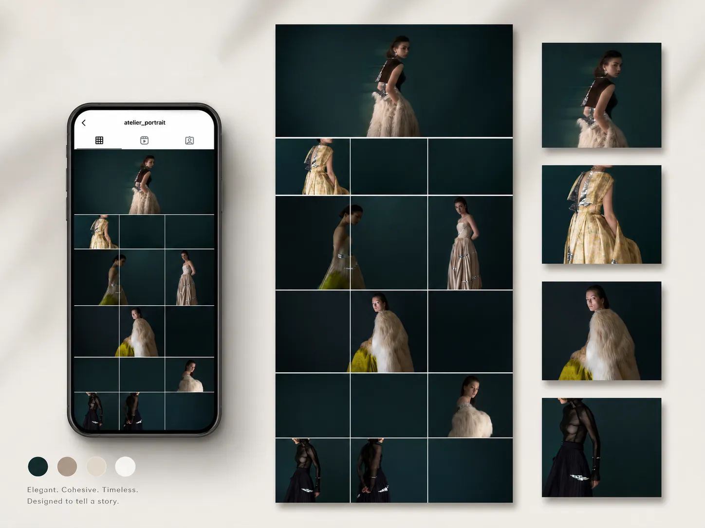 A nine-post Instagram grid planned as a single image