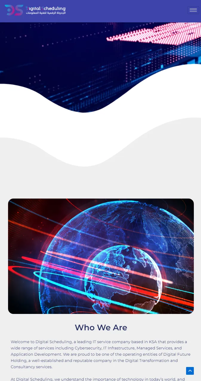 The homepage on a phone