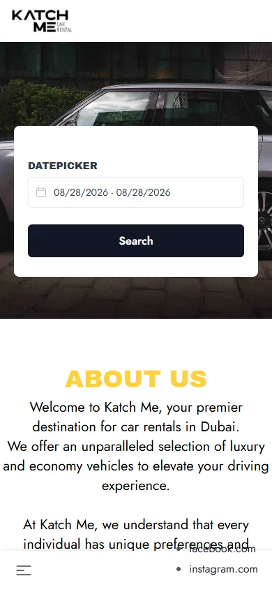 The homepage on a phone